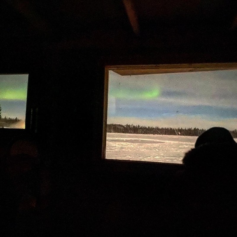 a window in a dark room