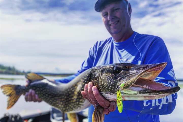 a man holding a fish