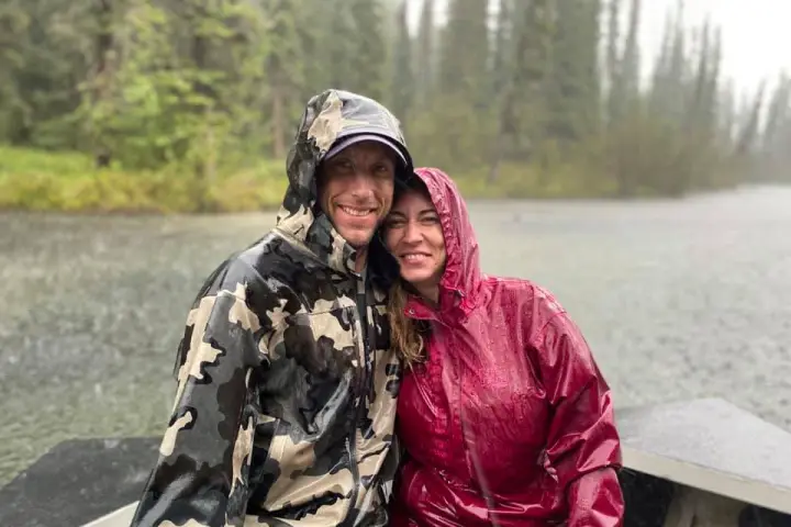 a man and a woman taking a selfie