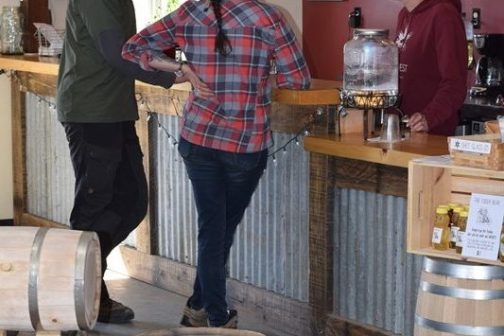 a close up of a barrel